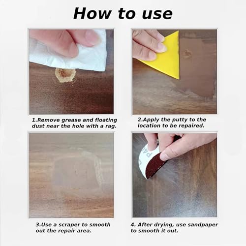 Natural Wood Putty for Quickly Repairing Breaks, Cracks, Chips in Wooden Furniture - 9.87 Ounce Stainable and Paintable