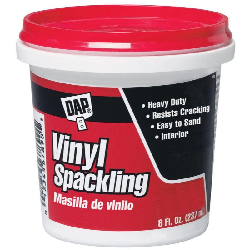 Dap 12130 Vinyl Spackling Putty - White 8 Pack 8 oz for Quick Fixes  
| Dap 12130 Vinyl Spackling Putty - White 8 Pack