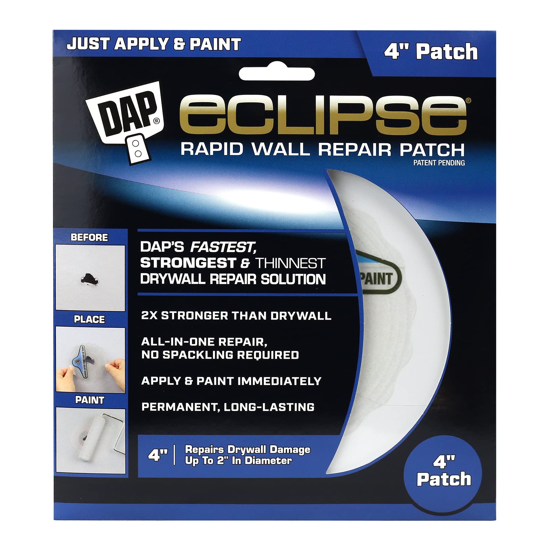 DAP 7079809163 Clear White Repair Eclipse Wall Patch for Holes and Dents, Homeowners, Home Repair
| DAP 7079809163 Clea