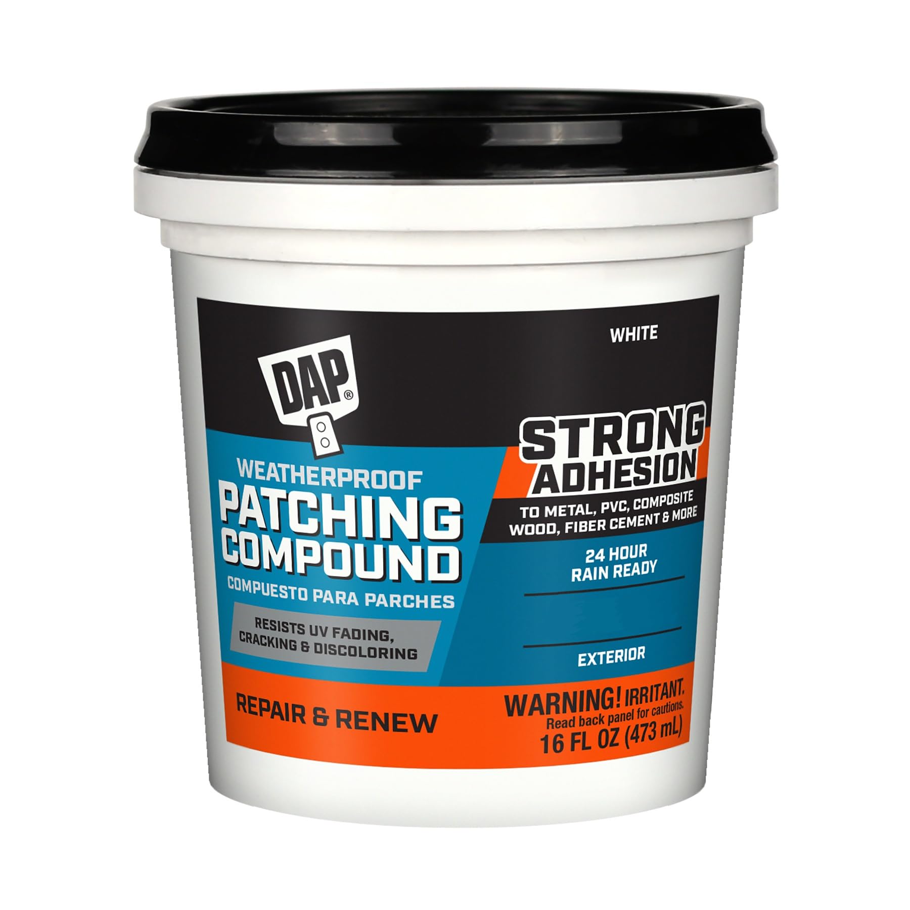  White Weatherproof Patching Compound for Outdoor Repairs, Perfect for Homeowners and Contractors, Ideal for Sealing Hol